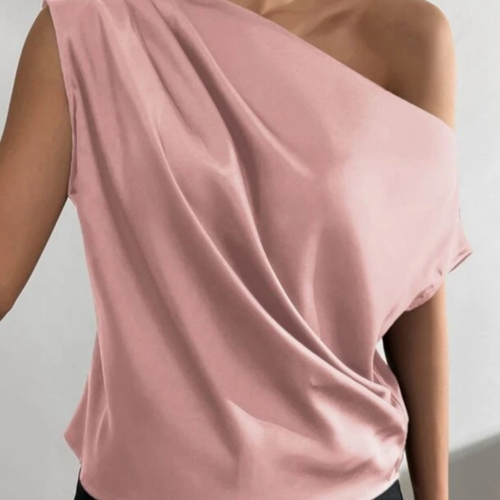 Pink Batwing Assymetrical Top